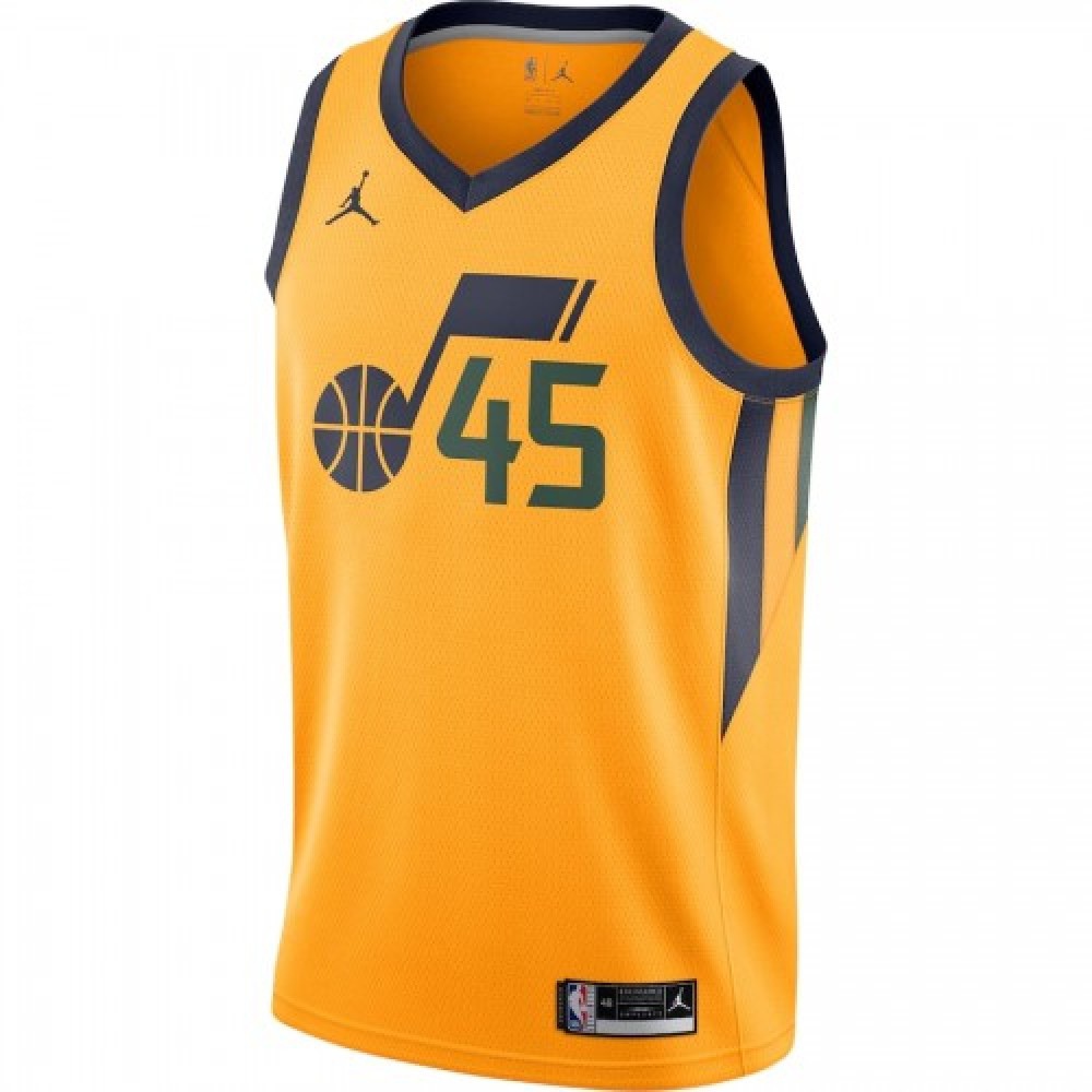 Men's Utah Jazz Donovan Mitchell #45 Jordan Gold 2020/21 Swingman Jersey - Statement Edition-Pro Kit Vault | Brand New 26/27 Sports Jerseys